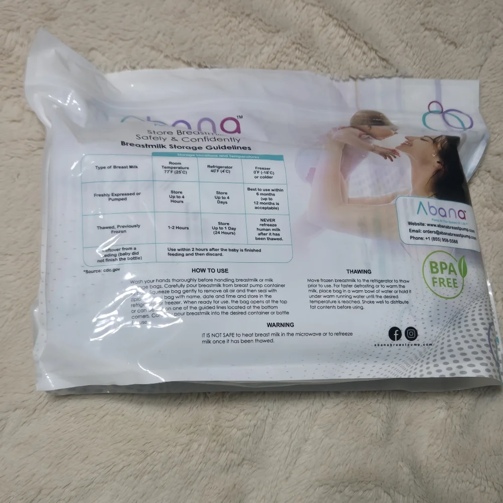 Breast milk storage bags, 100 8oz BAGS freezer safe food bags